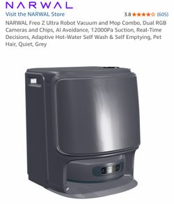 NARWAL Freo Z Ultra Robot Vacuum and Mop Combo, Dual RGB Cameras and Chips, AI Avoidance, 12000Pa Suction, Real-Time Decisions, Adaptive Hot-Water Sel