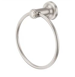 Briscoe Wall Mounted Towel Ring in Spot Defense Brushed Nickel