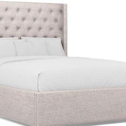 Upholstered king size bed frame headboard