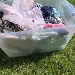 Large tote full of baby girl clothes 3-6 months