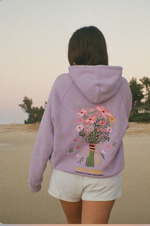 Gift Giving" Oversized Lux Hoodie in Lavender