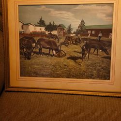 Vintage farmland painting