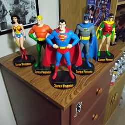 Set Of 5 Superfriends Statues New In Box Mint Condition 