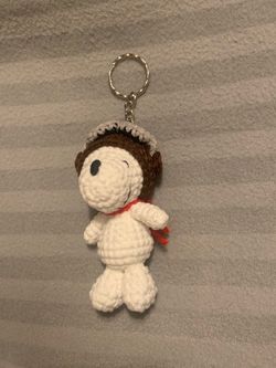 Pilot Snoopy crochet keychain