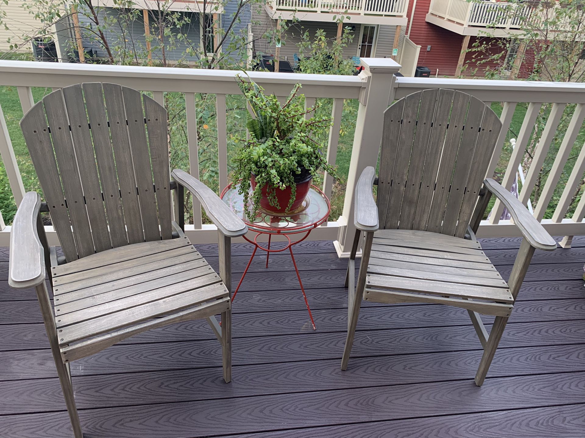 Set of Wooden Adirondack Chairs