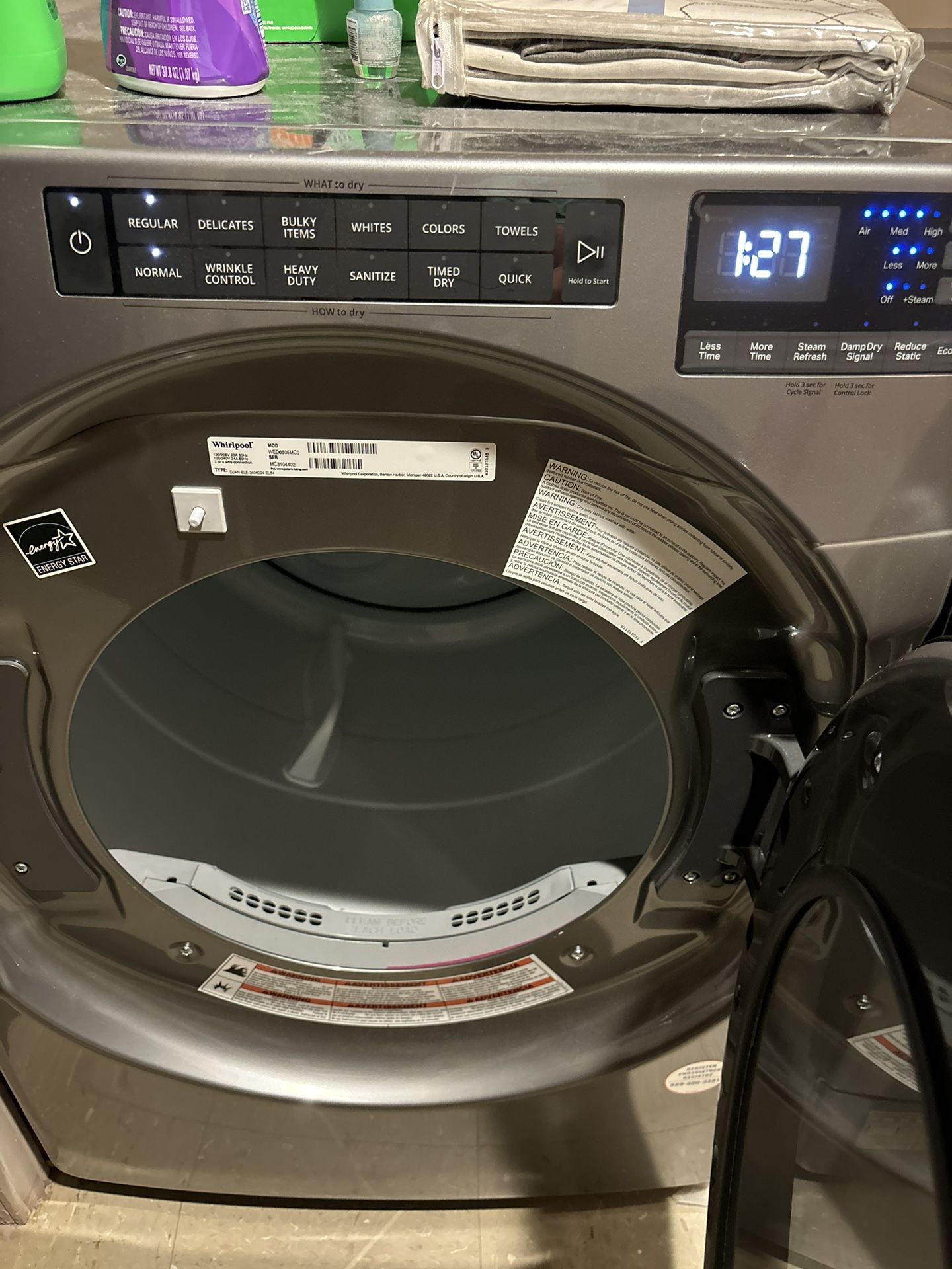 Whirlpool  Washer And Dryer gray Front Loader 