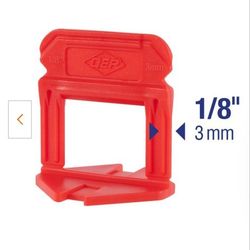 NEW! RETAIL $285 Three Packs QEP
Xtreme Red 1/8 in. Clip, Part A of 2-Part Tile Leveling System 1,000-Pack
