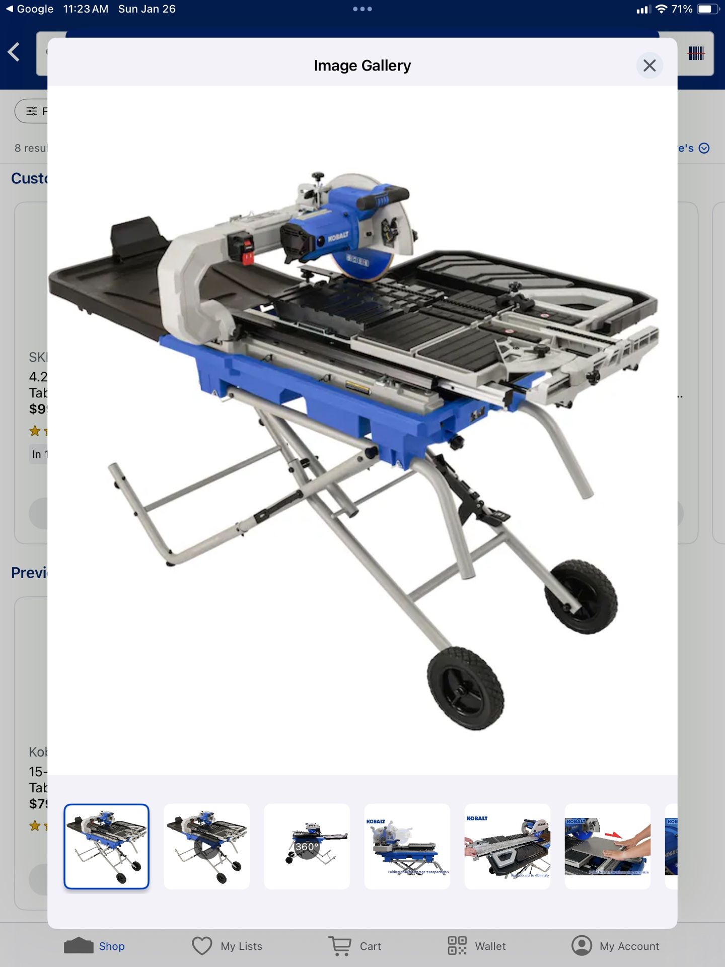 10 Inch Wet Saw Kobalt