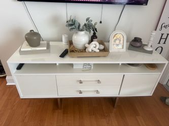 White tv table