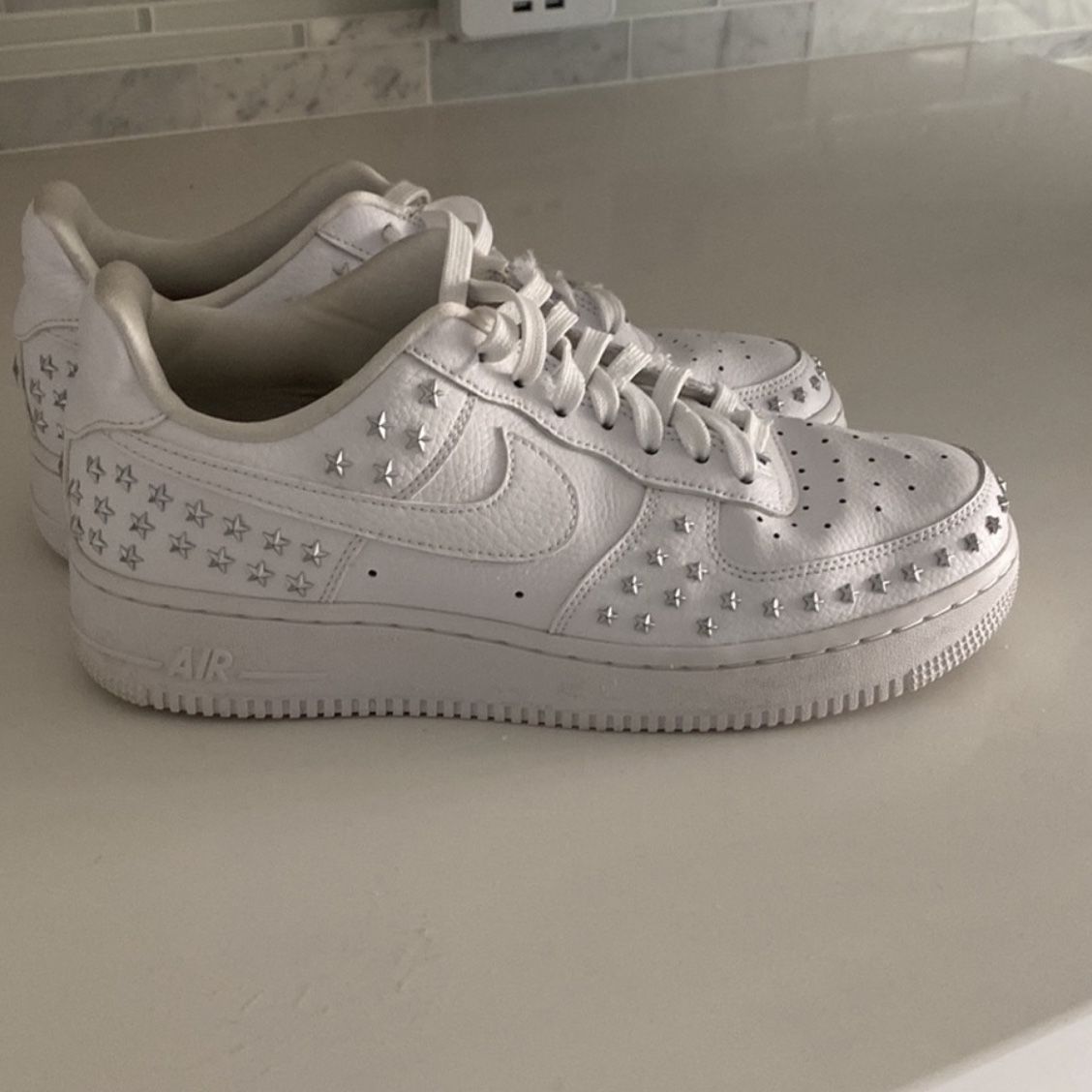 AF1 Air force one nike low star studded white 8.5 for Sale in La Costa CA OfferUp