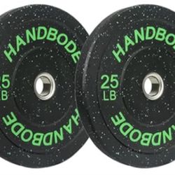 A pair of 25 pounds bumper weight