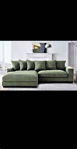 Extra-Large L-Shaped Sofa with Chaise Longue – Luxury 2-Piece Sectional Sofa