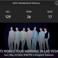 BTS – Las Vegas – May 24, 2026 Sunday 
