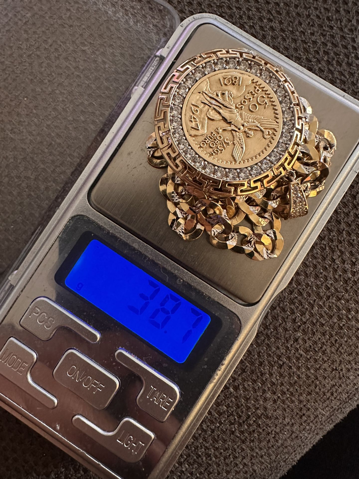 14K Gold Chain With Centenario