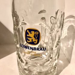 Lowenbrau Large Glass Beer Stein