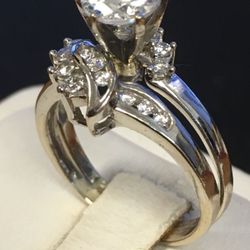White gold engagement set