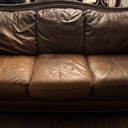 Authentic leather Couch and loveseat