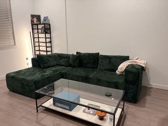Green Corduroy Sectional Sofa