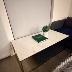 CB2 2-Tone Grey & White Marble Coffee Table