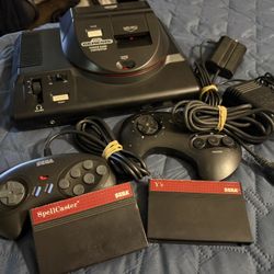 Sega Genesis System With Power Base Converter Master System RPGs