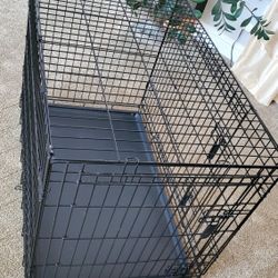 36x22 Dog Pet Foldable, Two Door Kennel Crate 