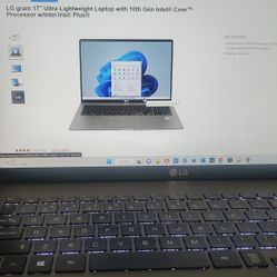 LG Gram Ultra Thin ULTRA LIGHT  17" Laptop. 