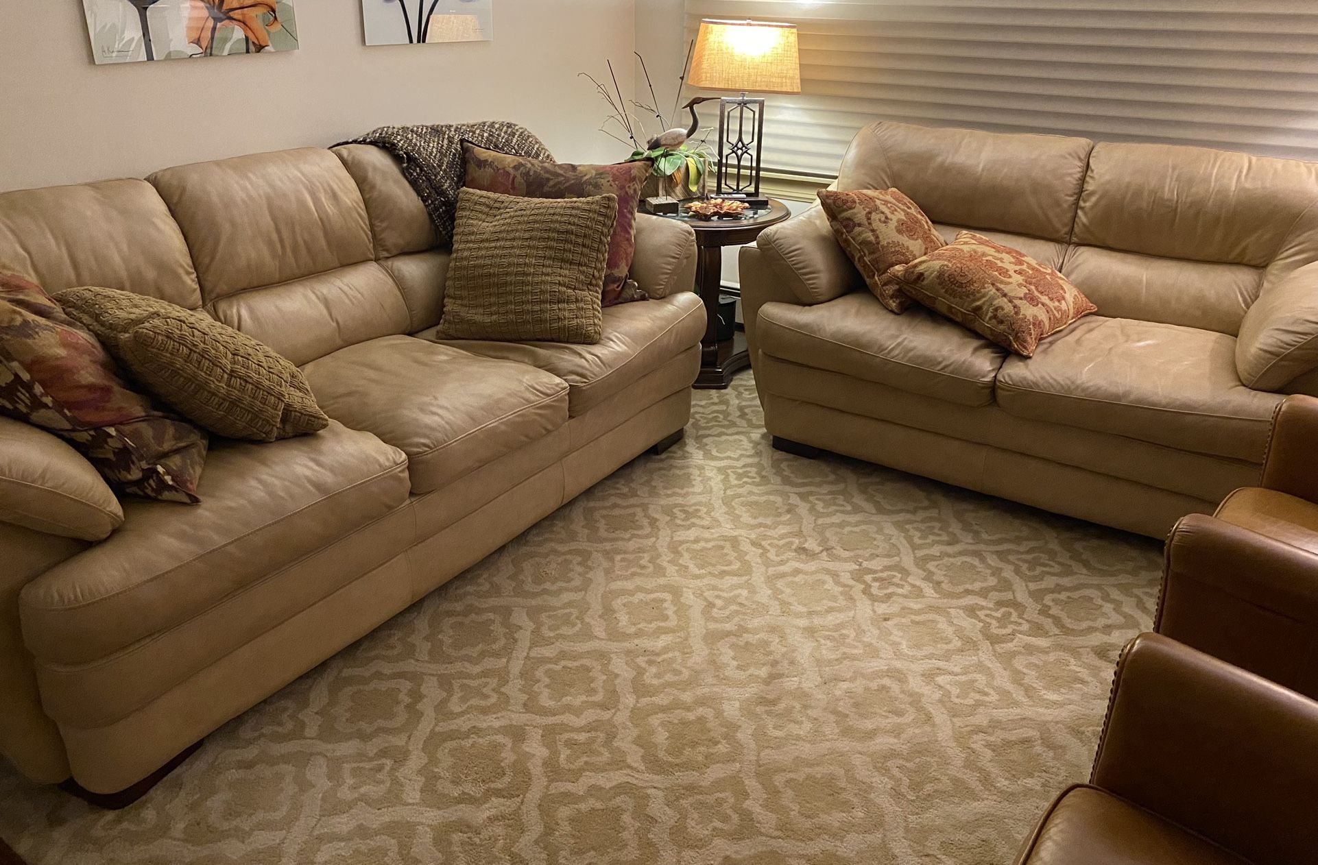 Leather couch & Matching Love Seat