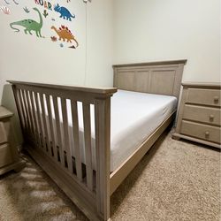 Oxford Baby Kenilworth 4 In 1 Convertible Crib , Dresser and Nightstand in Stone Wash