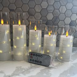 5 Flameless Candles White 