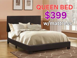 Queen bed with mattress $399