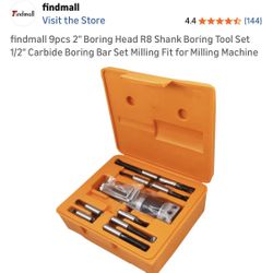 Findmall New 9 Pcs Boring Head R8 Shank, Boring Tool