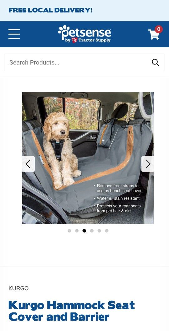 Dog Potty Pads and Kurgo Car Hammock