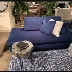 Blue Velvet Right Arm Facing Corner Chaise By Ashley Furniture👍 In Stock ✅