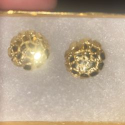 Gold Nugget Earrings 