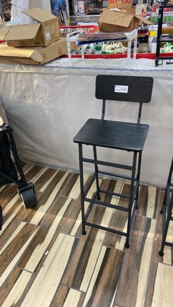 Wood bar stool Black Metal and Wood Bar Stool