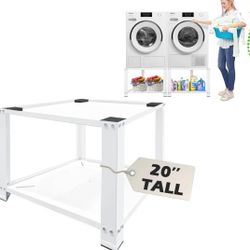 White, Laundry Pedestal For Washer Or Dryer Base