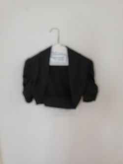 Black Crop Top.  Polyester Jacket. Size Small.