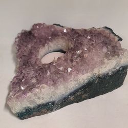 Beautiful Amethyst Crystal Tealight Candle Holder With Tealight 