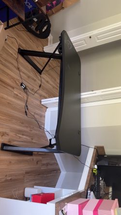 DPS Radius 60” Premium Gaming Desk | LED Lights, Carbon Fiber, Cable Mgt (Like New)
