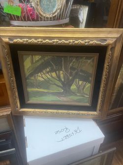 Vintage gold frame trees picture 22 by 20