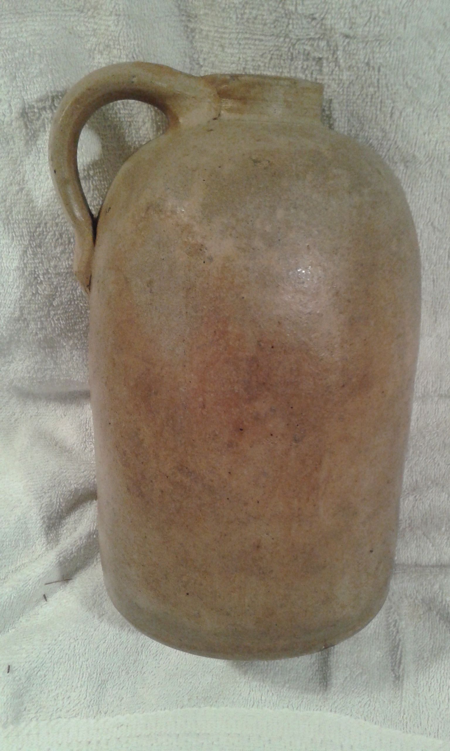 Civil war salt glazed jug! dug up in the 1970-s 1861-1864 -original!