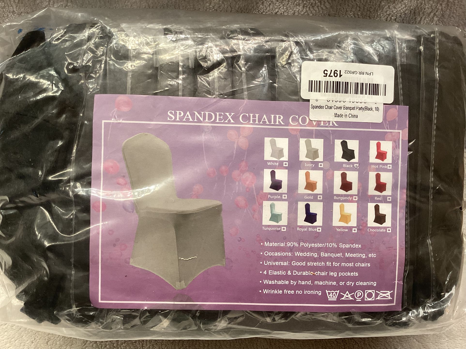 Spandex Chair Cover 10 Pack - Black