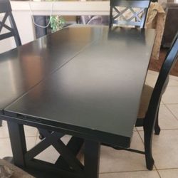 Black Dining Table Set For 4