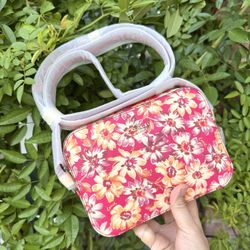 Coach Mini Camera Bag With Vintage Daisy Script Print