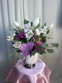 Ceramic mix bloom flower arrangement