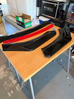 UNIVERSAL Front Bumper Lip Spoiler Splitter Glossy Black Red