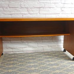 Midcentury Danish Teak Desk on Casters - Delivered
