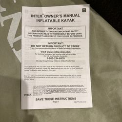 Inflatable Kayak - Intex K1 Challenger