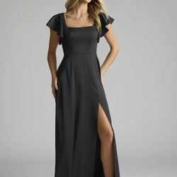 Azazie Black Maxi Dress