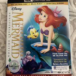 New Sealed Disney’s Little Mermaid Anniversary Edition 4K, Digital, Blu-ray 